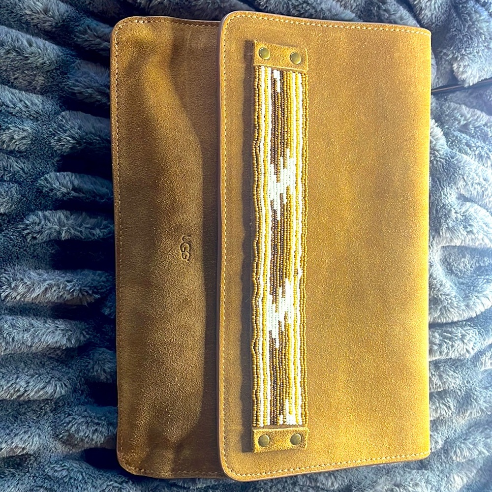 UGG Camel colored Beaded Clutch